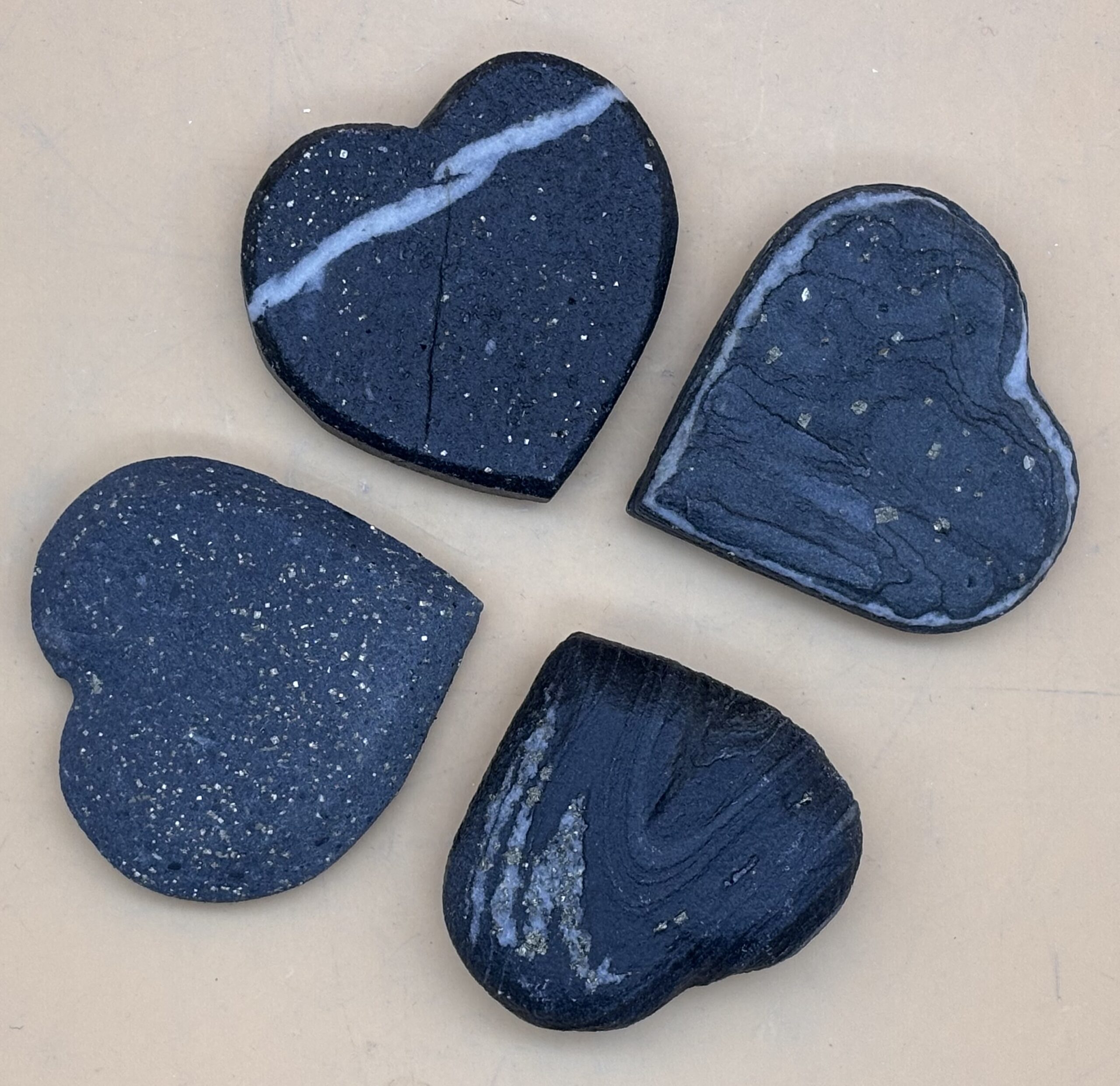 Nolla Pyrit Schiefer Herzen " forever "